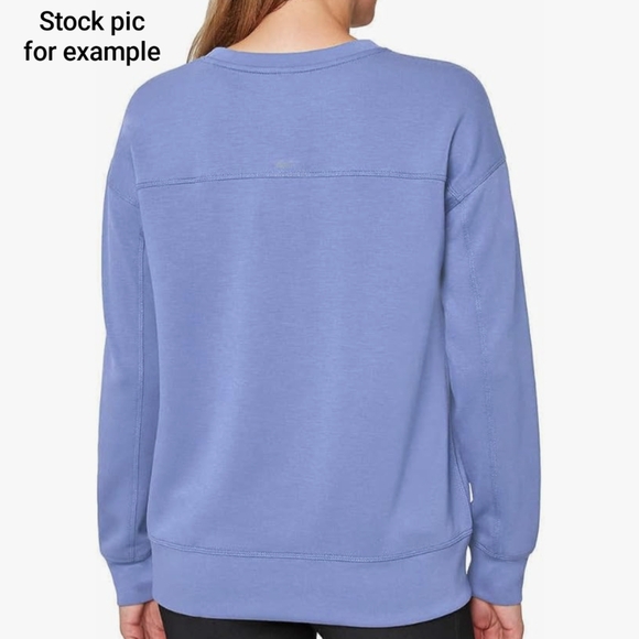 Size Med ladies Mondetta Crew neck pastel blue long sleeve pullover - Picture 9 of 11
